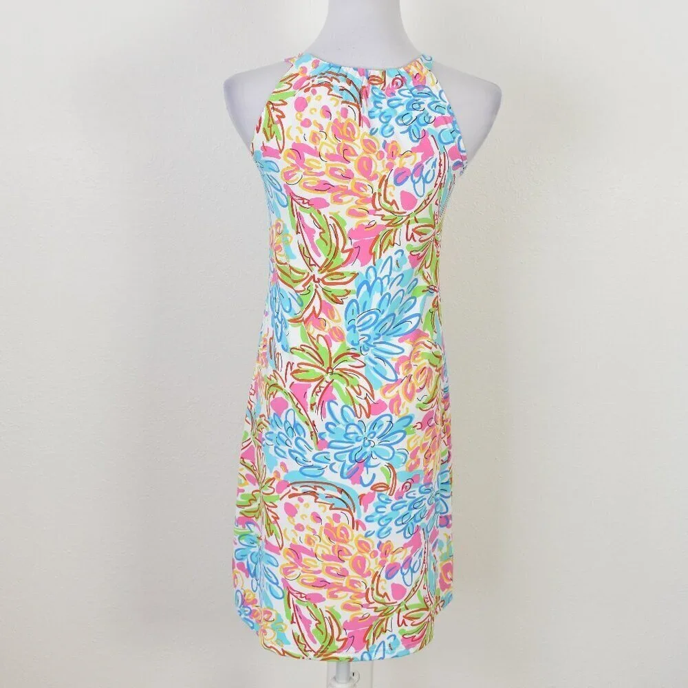 Barbara Gerwit Floral Nylon Halter Keyhole Dress - S - Picture 5 of 8